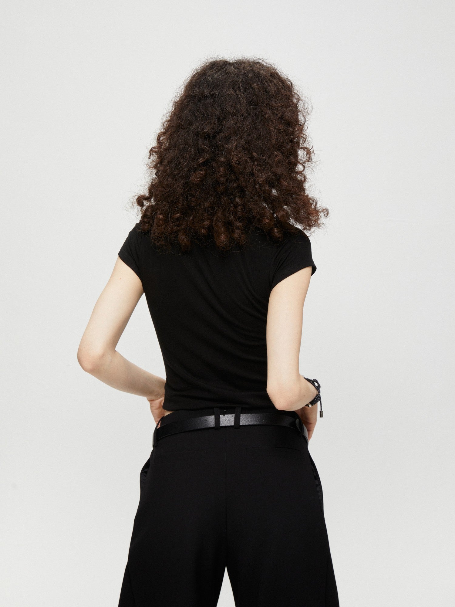 kvkv Cropped Henley Placket Slim Waist Women&