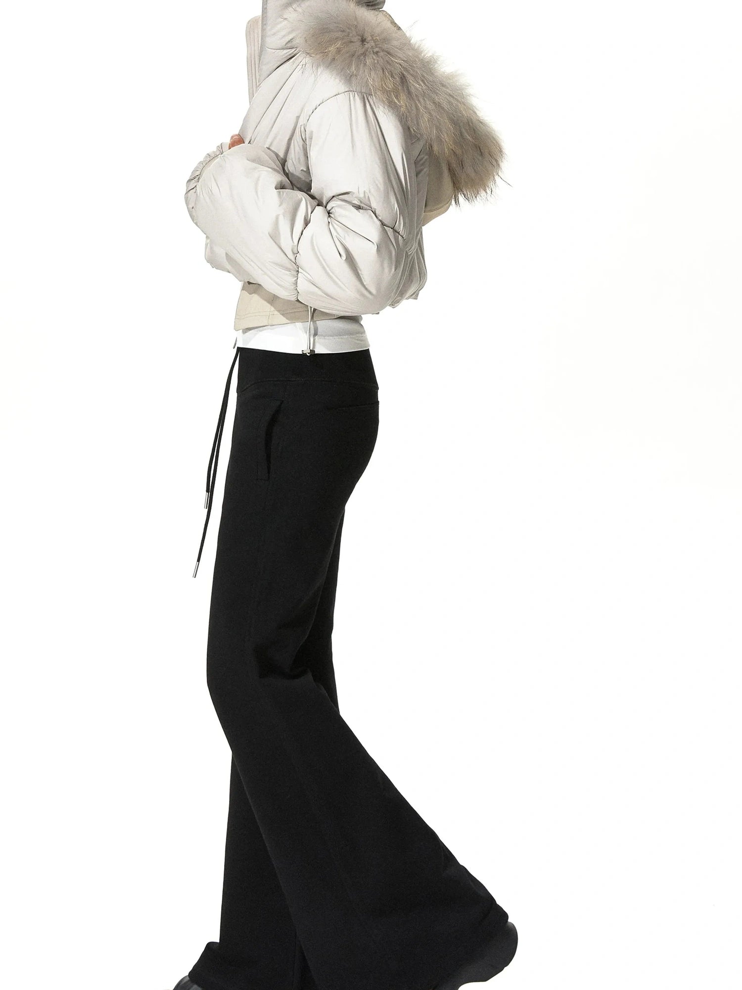 kvkv Cropped Quilted Parka With Real Fur Hood