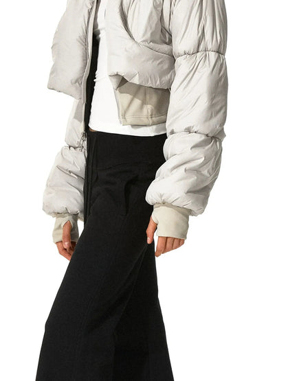 kvkv Cropped Quilted Parka With Real Fur Hood