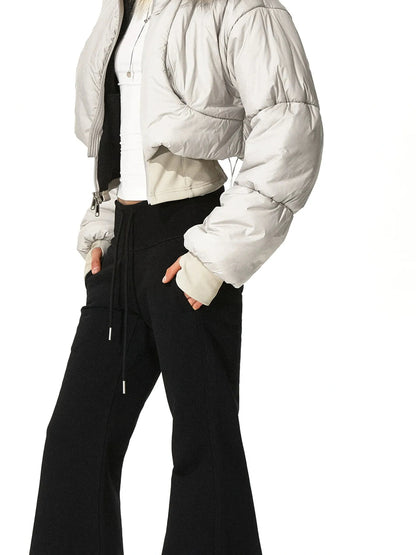 kvkv Cropped Quilted Parka With Real Fur Hood