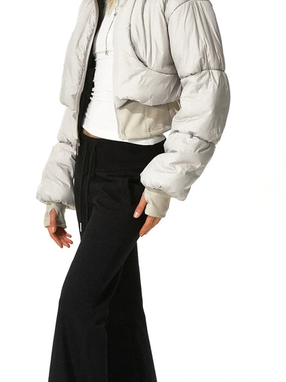 kvkv Cropped Quilted Parka With Real Fur Hood