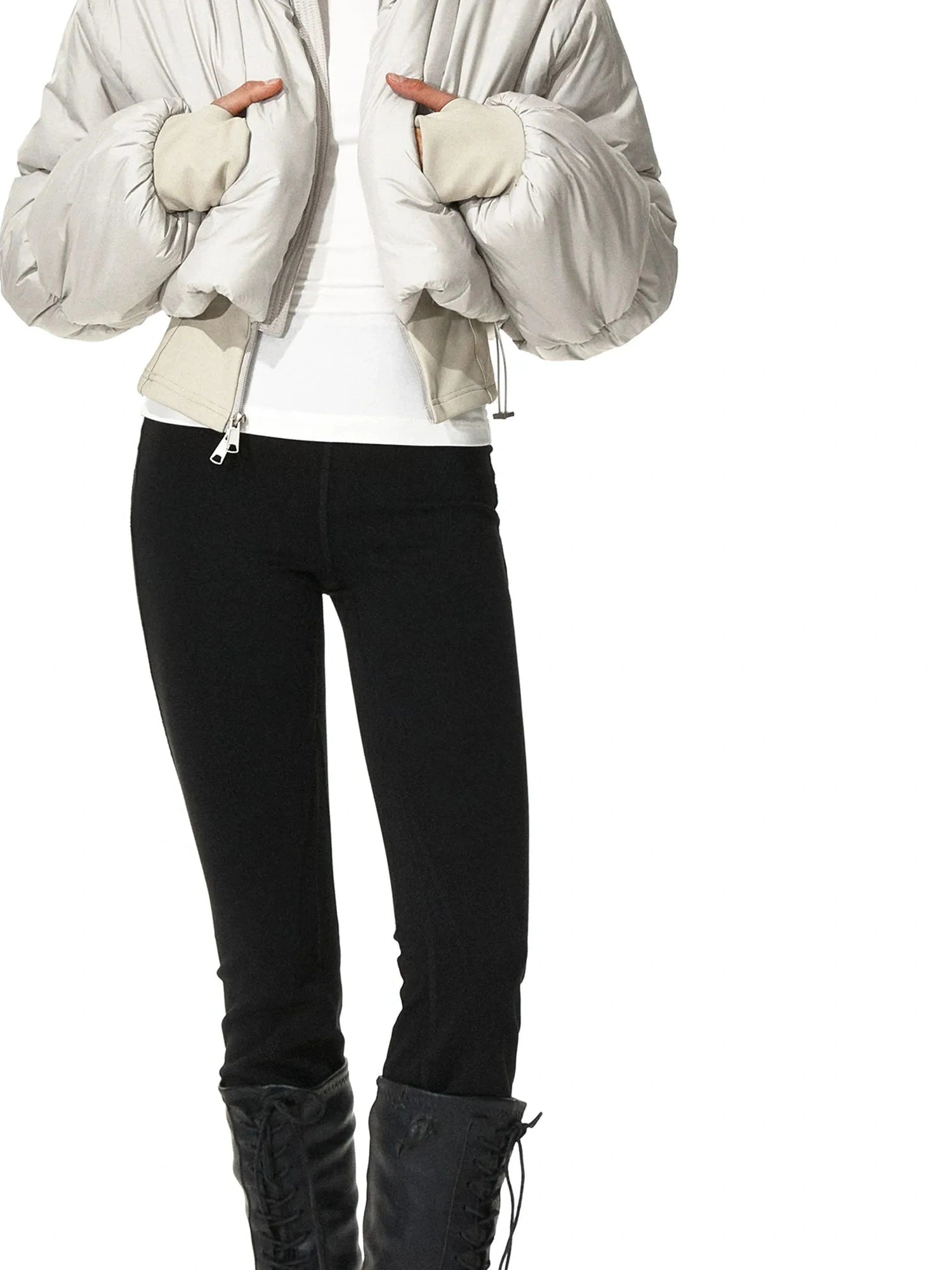 kvkv Cropped Quilted Parka With Real Fur Hood