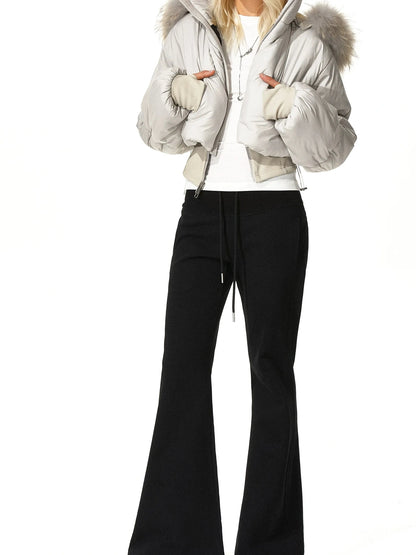 kvkv Cropped Quilted Parka With Real Fur Hood