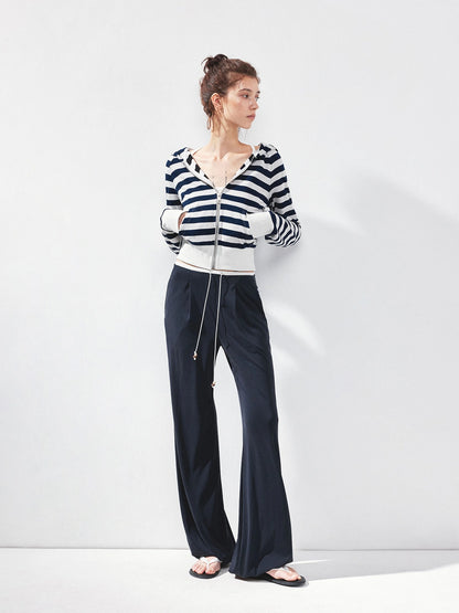 kvkv Cropped Raglan Hoodie Color Point Stripe