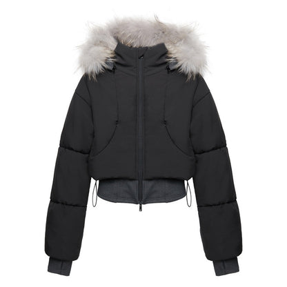 kvkv_Cropped_Real_Fur_Collar_Waist_Cinched_Hooded_Women&