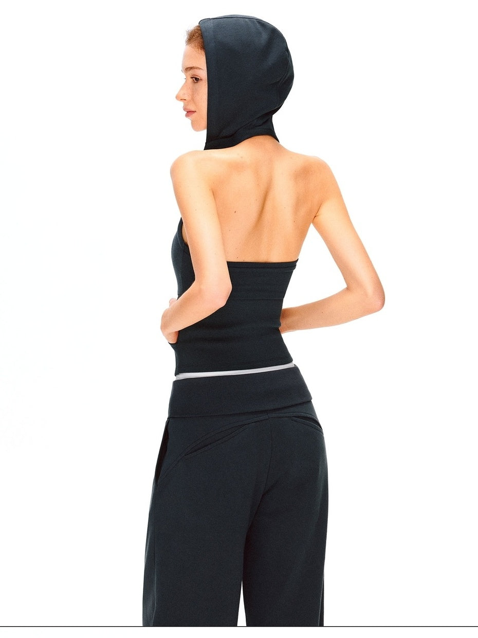 kvkv Cropped Zip Up Cotton Blend Athletic U Neck Women Casual Navy Hoodies