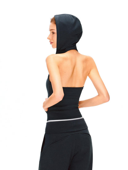 kvkv Cropped Zip Up Cotton Blend Athletic U Neck Women Casual Navy Hoodies