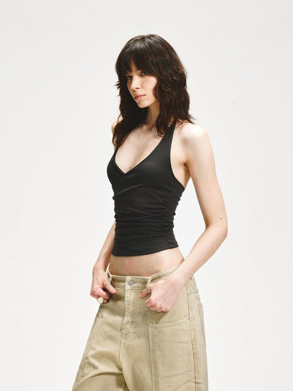 kvkv Cross Back Halter Crop Top