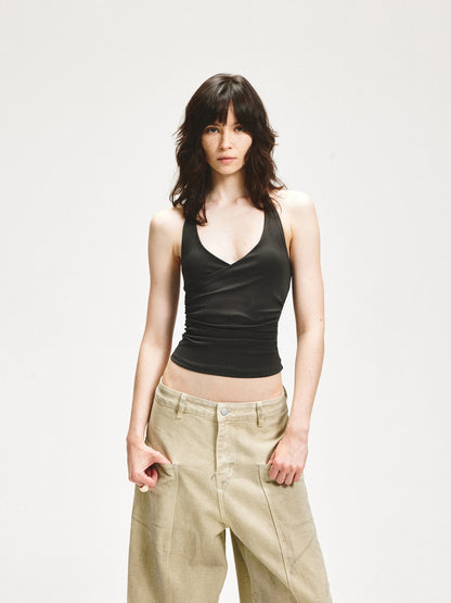 kvkv Cross Back Halter Crop Top