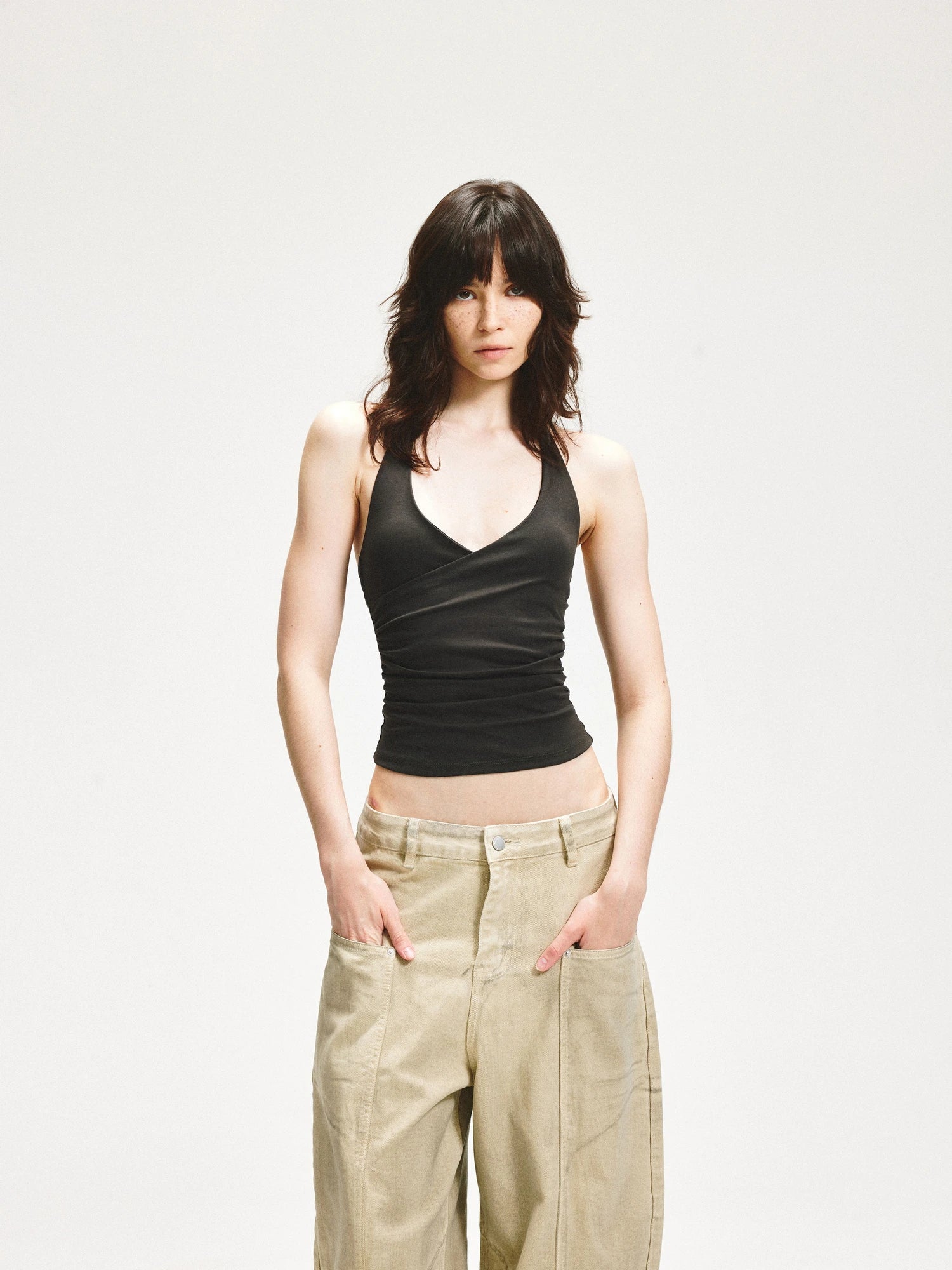 kvkv Cross Back Halter Crop Top