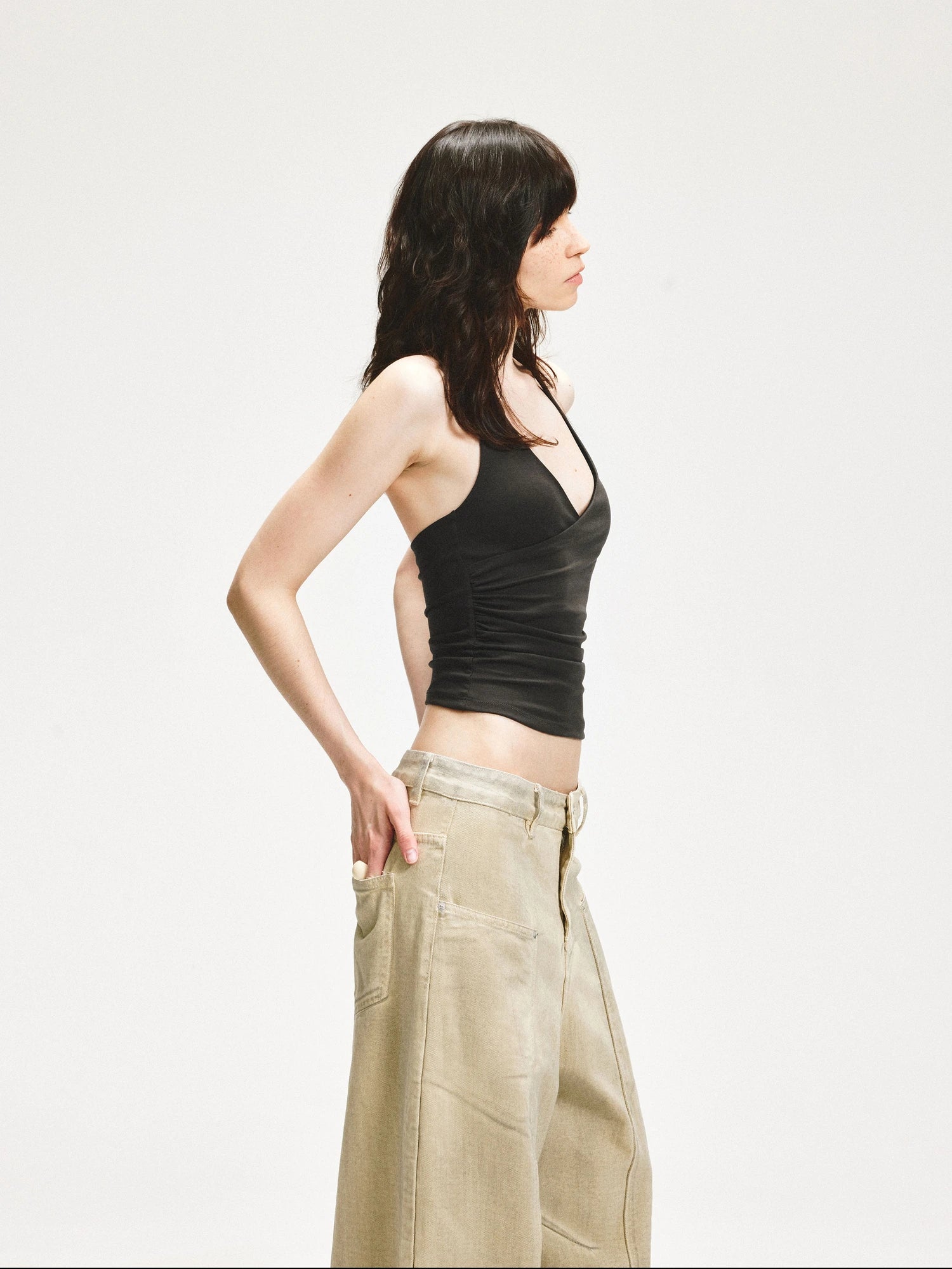 kvkv Cross Back Halter Crop Top