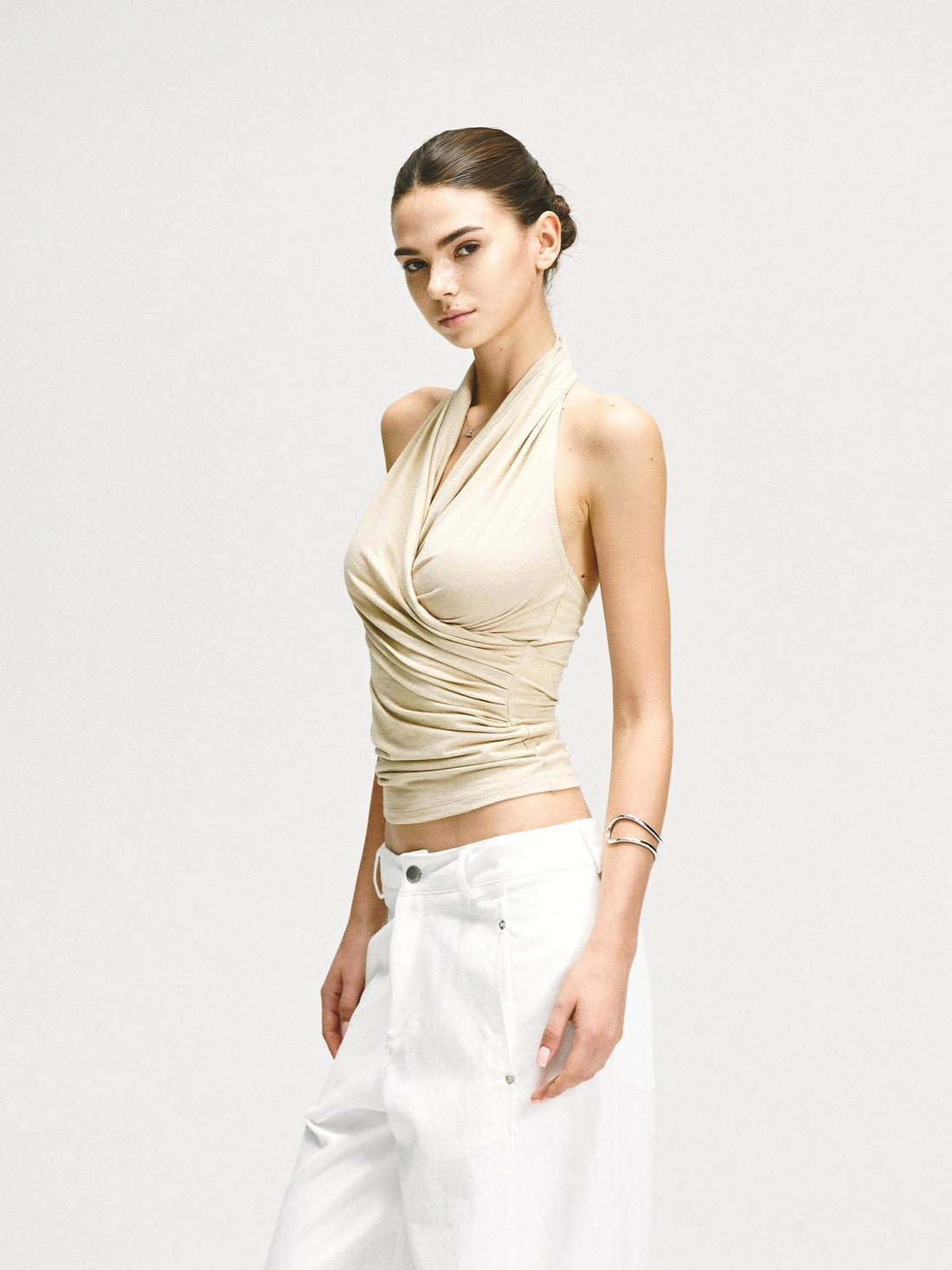 kvkv Crossover Backless Halter Top