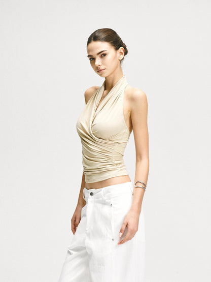 kvkv Crossover Backless Halter Top