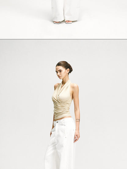 kvkv Crossover Backless Halter Top