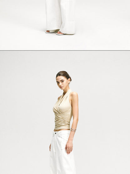 kvkv Crossover Backless Halter Top
