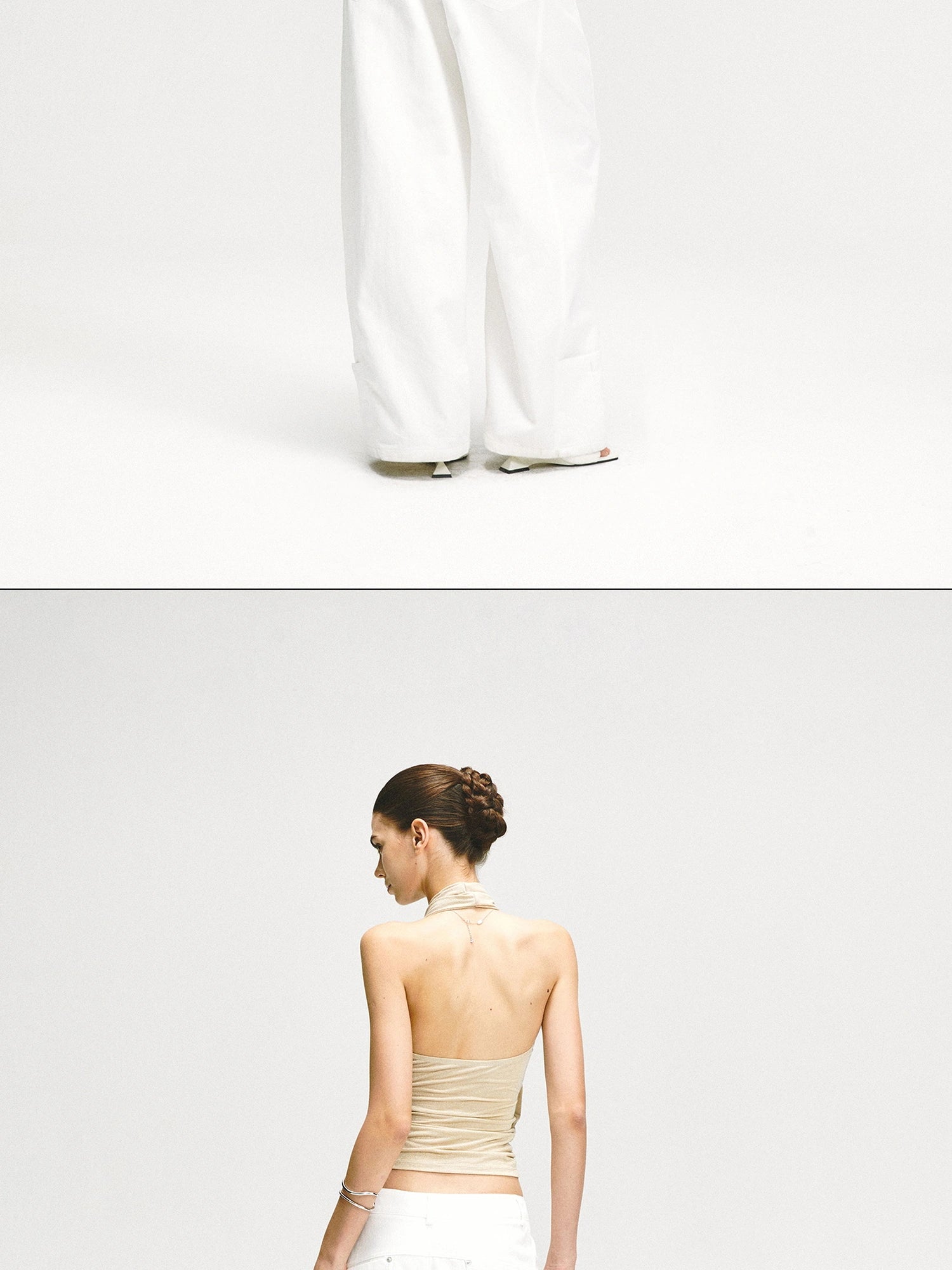 kvkv Crossover Backless Halter Top