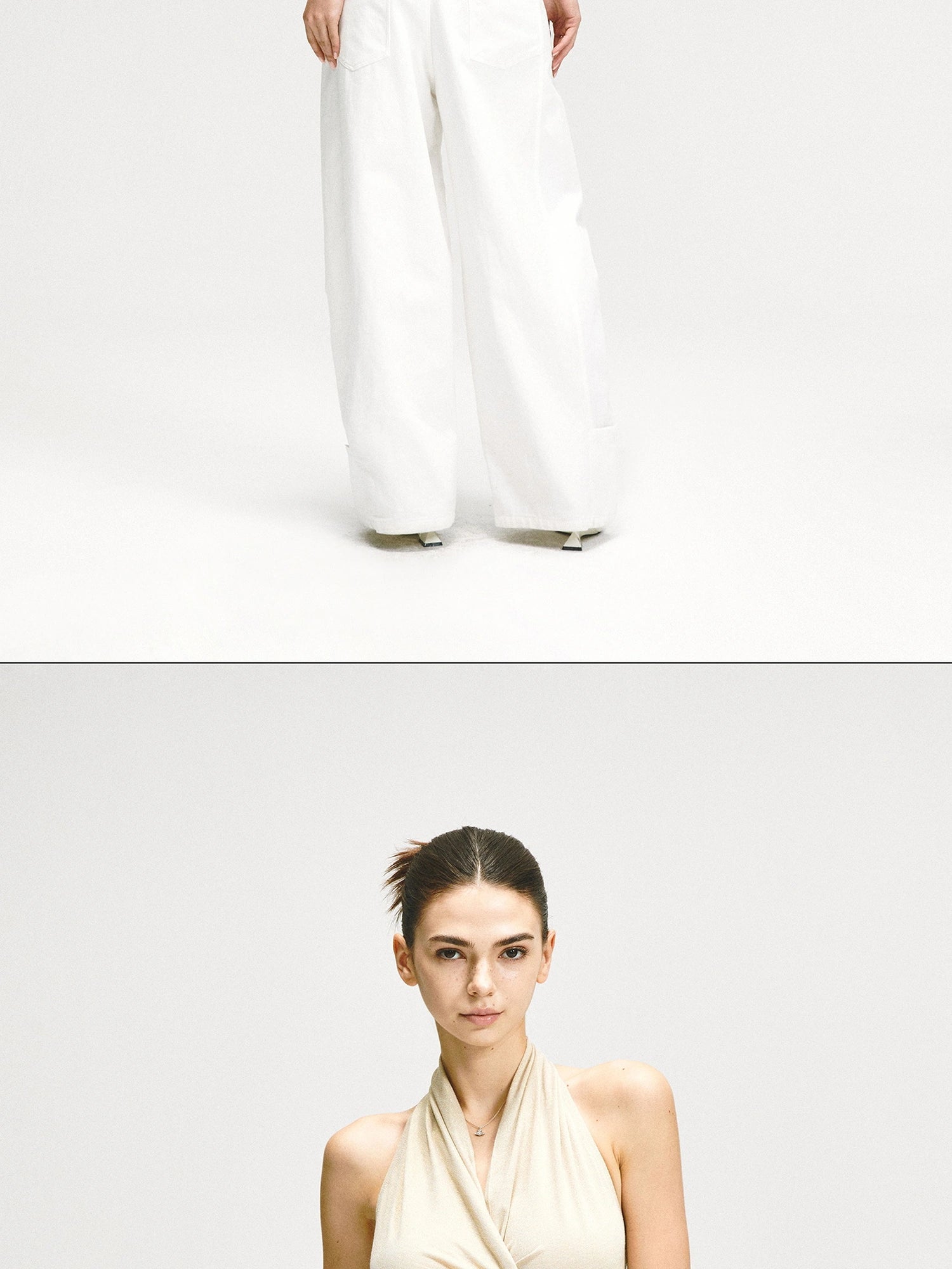 kvkv Crossover Backless Halter Top