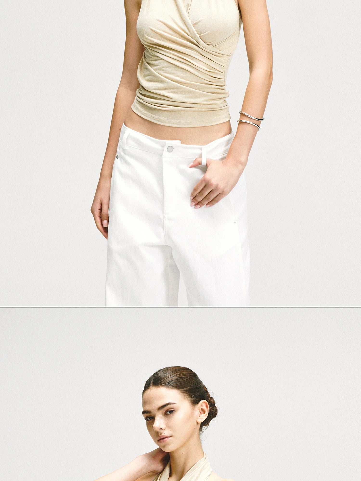 kvkv Crossover Backless Halter Top