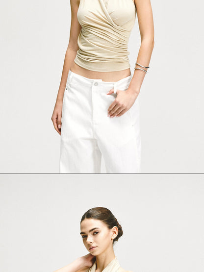 kvkv Crossover Backless Halter Top