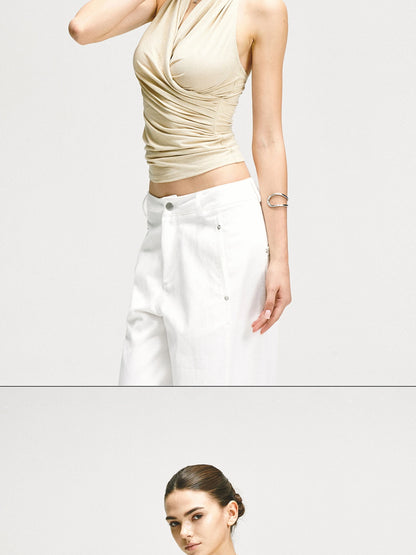 kvkv Crossover Backless Halter Top