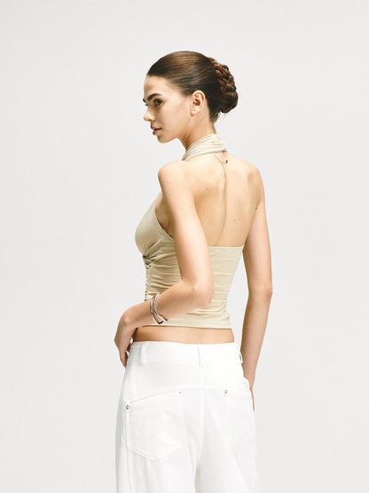 kvkv Crossover Backless Halter Top