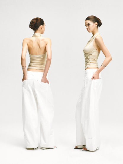 kvkv Crossover Backless Halter Top