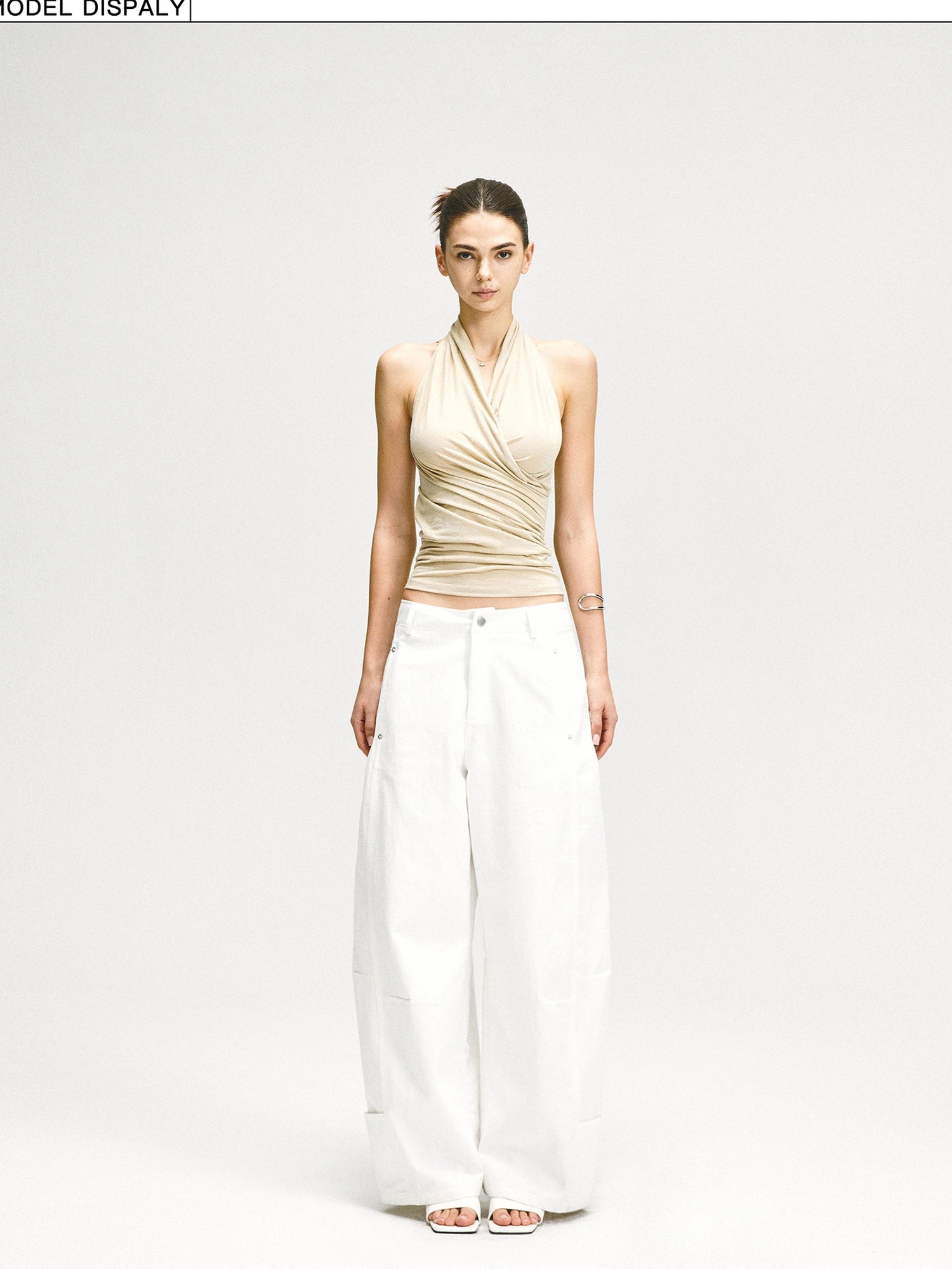 kvkv Crossover Backless Halter Top