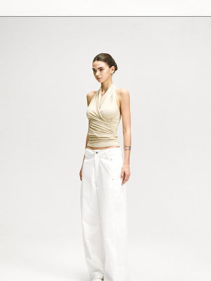 kvkv Crossover Backless Halter Top