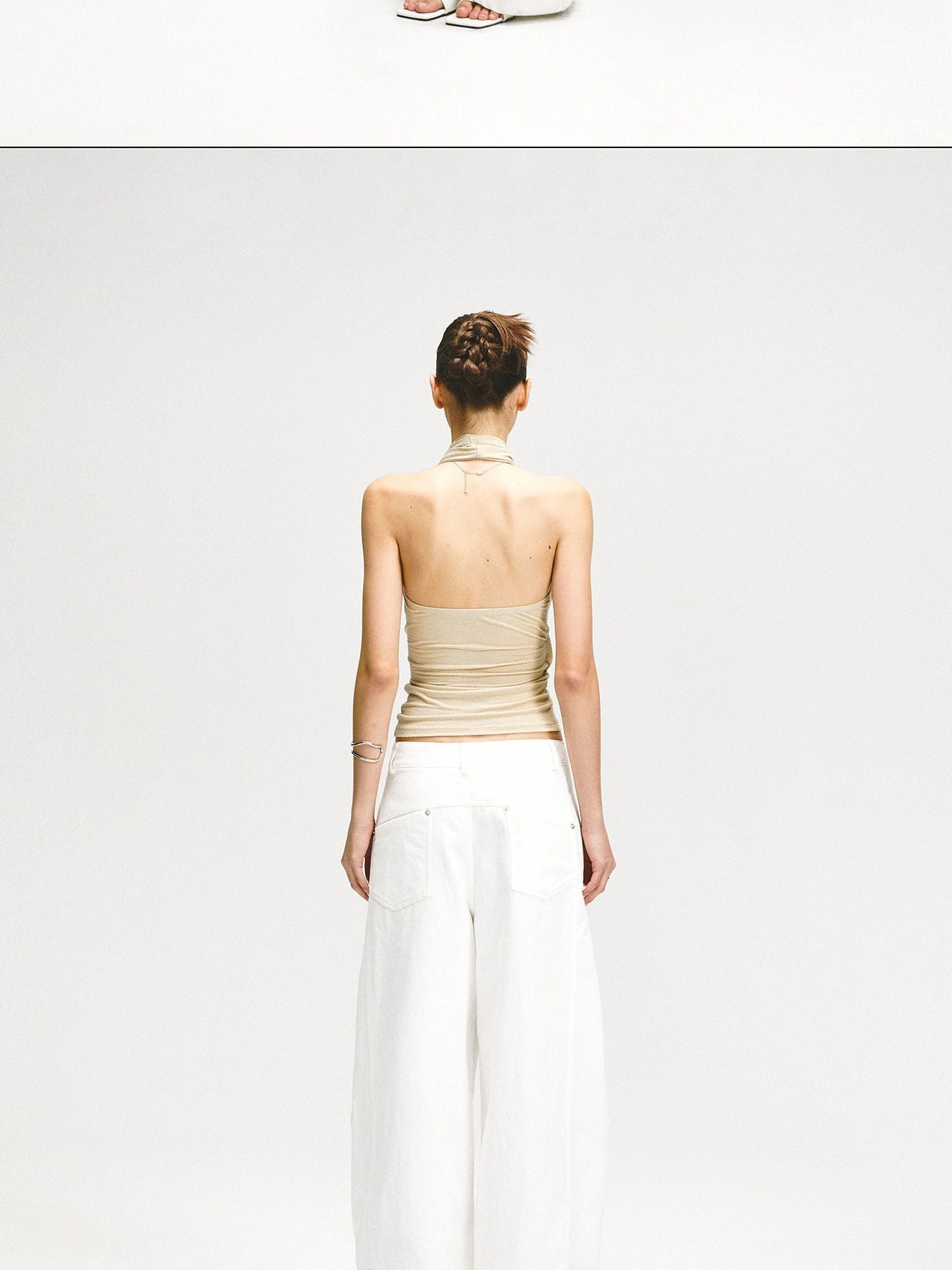 kvkv Crossover Backless Halter Top