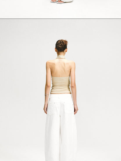 kvkv Crossover Backless Halter Top