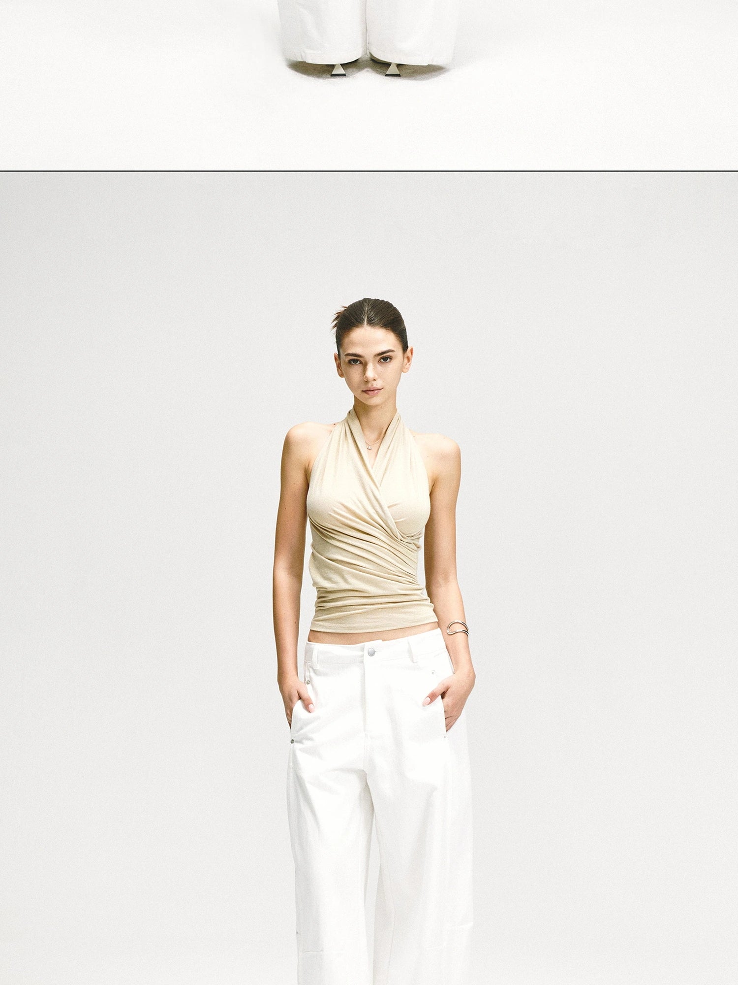 kvkv Crossover Backless Halter Top
