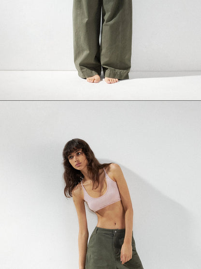 kvkv Curved Baggy Wide Leg Washed Carpenter Pants