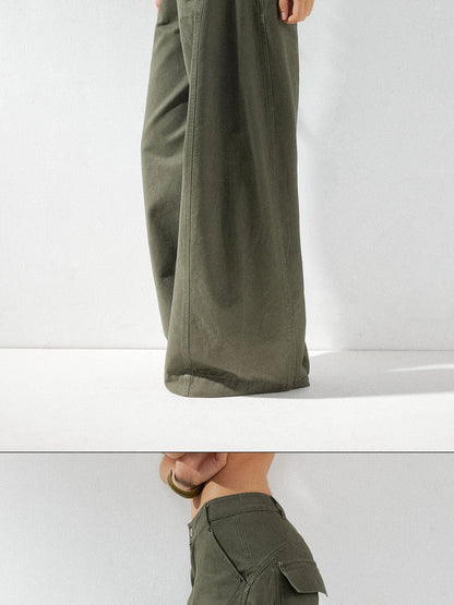 kvkv Curved Baggy Wide Leg Washed Carpenter Pants