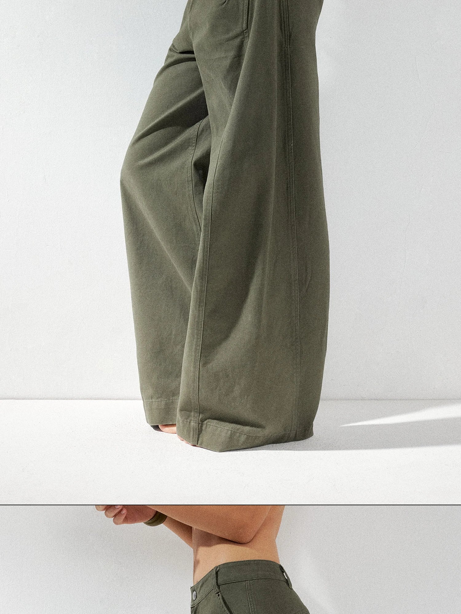 kvkv Curved Baggy Wide Leg Washed Carpenter Pants