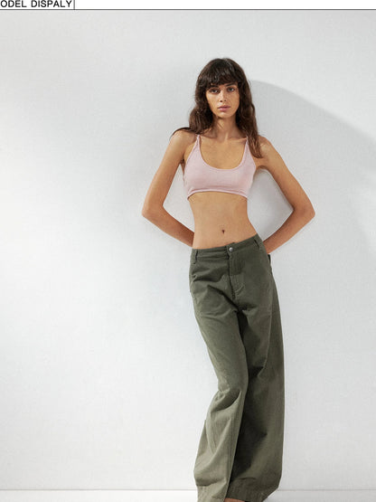 kvkv Curved Baggy Wide Leg Washed Carpenter Pants
