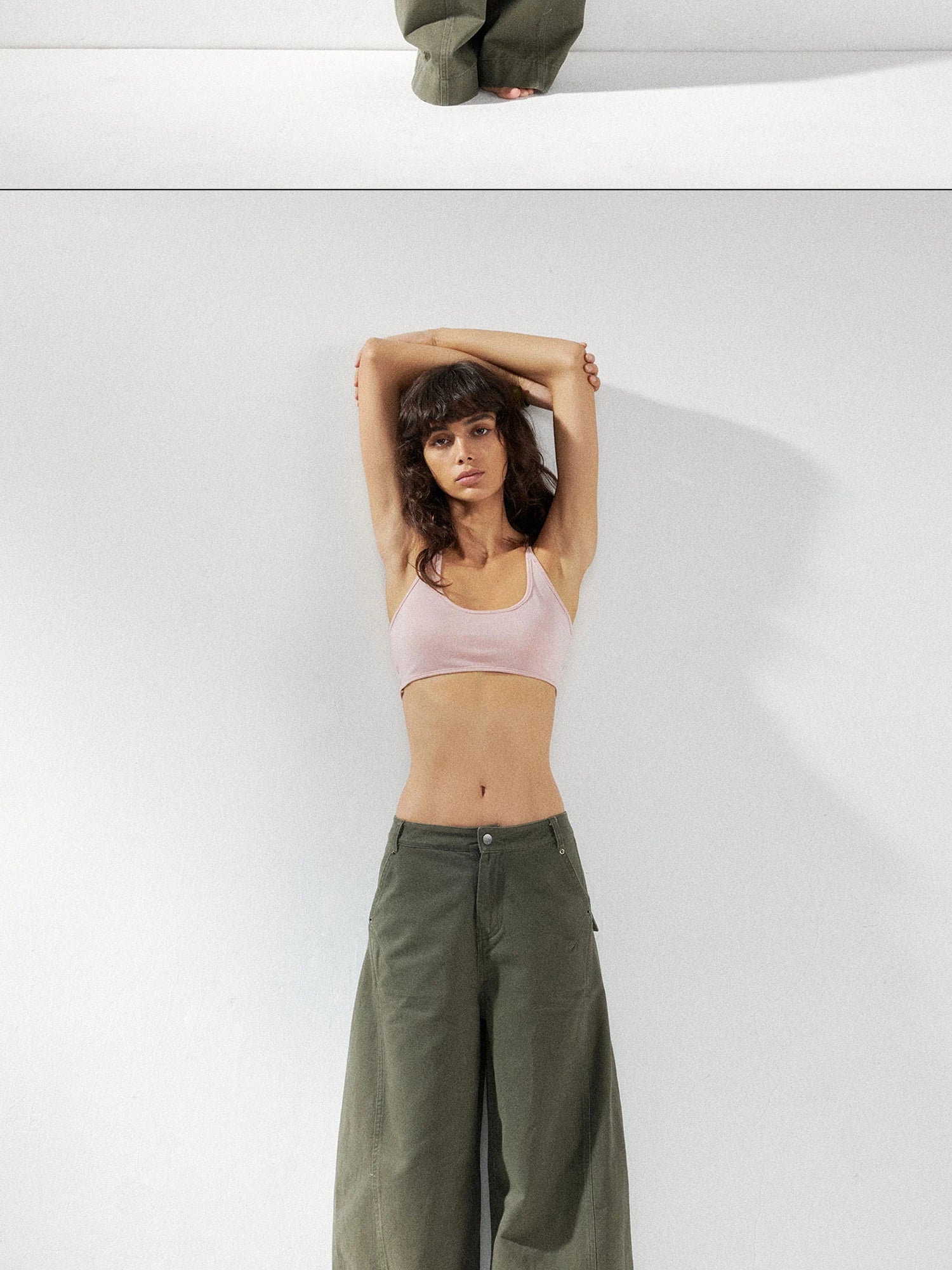 kvkv Curved Baggy Wide Leg Washed Carpenter Pants