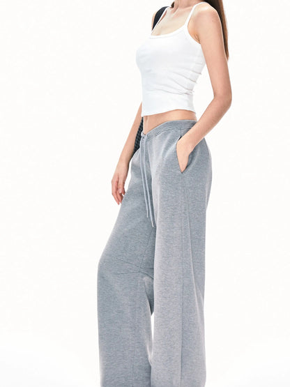 Curved Hem Relaxed Fit Sweatpants