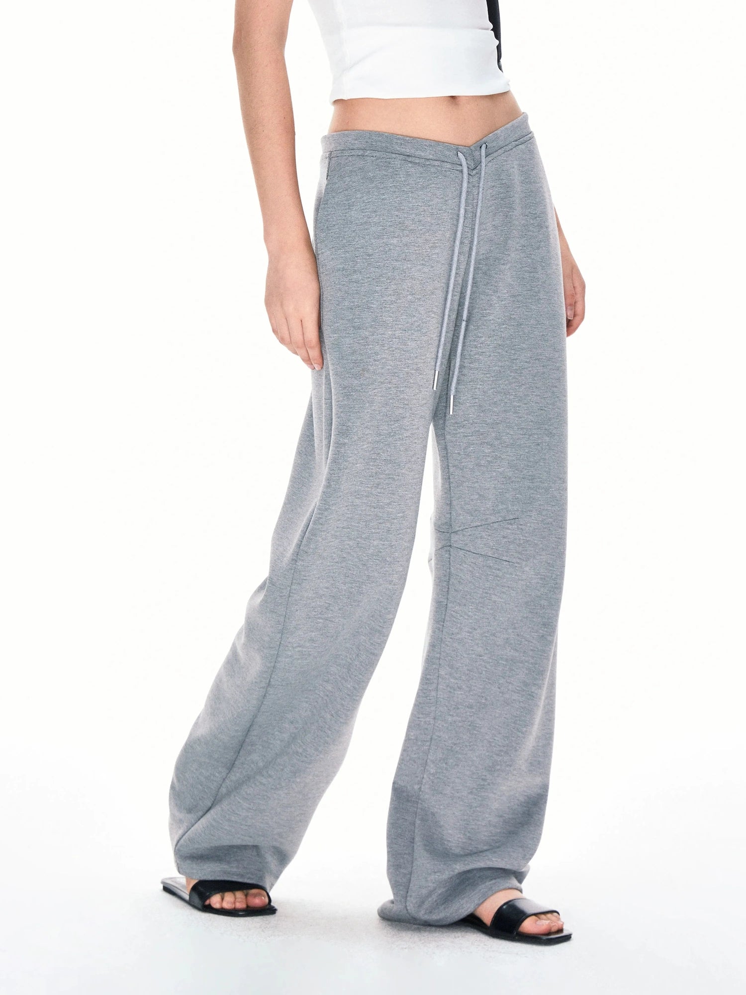 Curved Hem Relaxed Fit Sweatpants