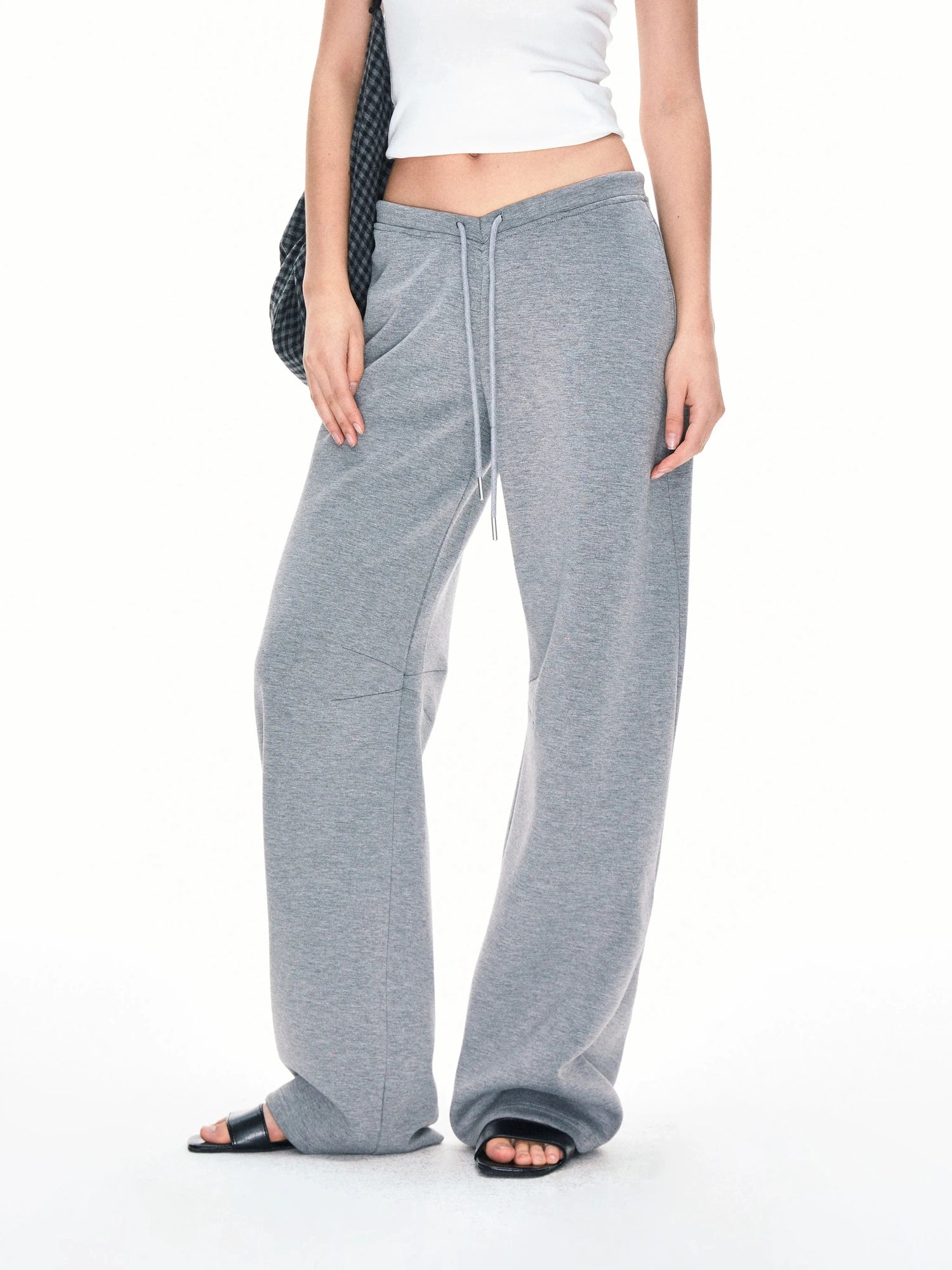 Curved Hem Relaxed Fit Sweatpants