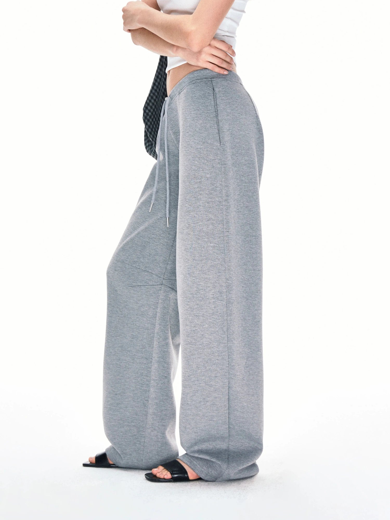 Curved Hem Relaxed Fit Sweatpants