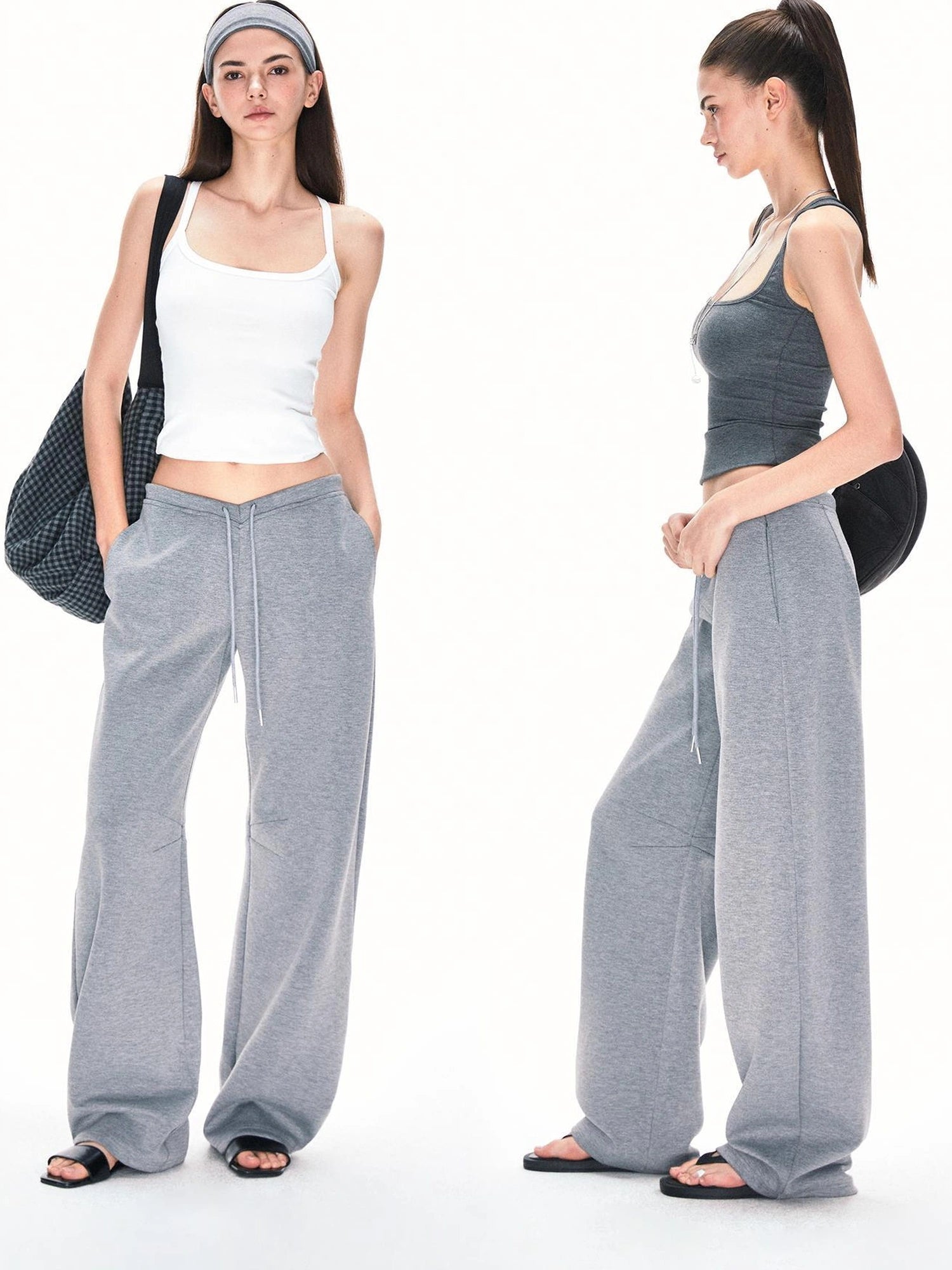 Curved Hem Relaxed Fit Sweatpants