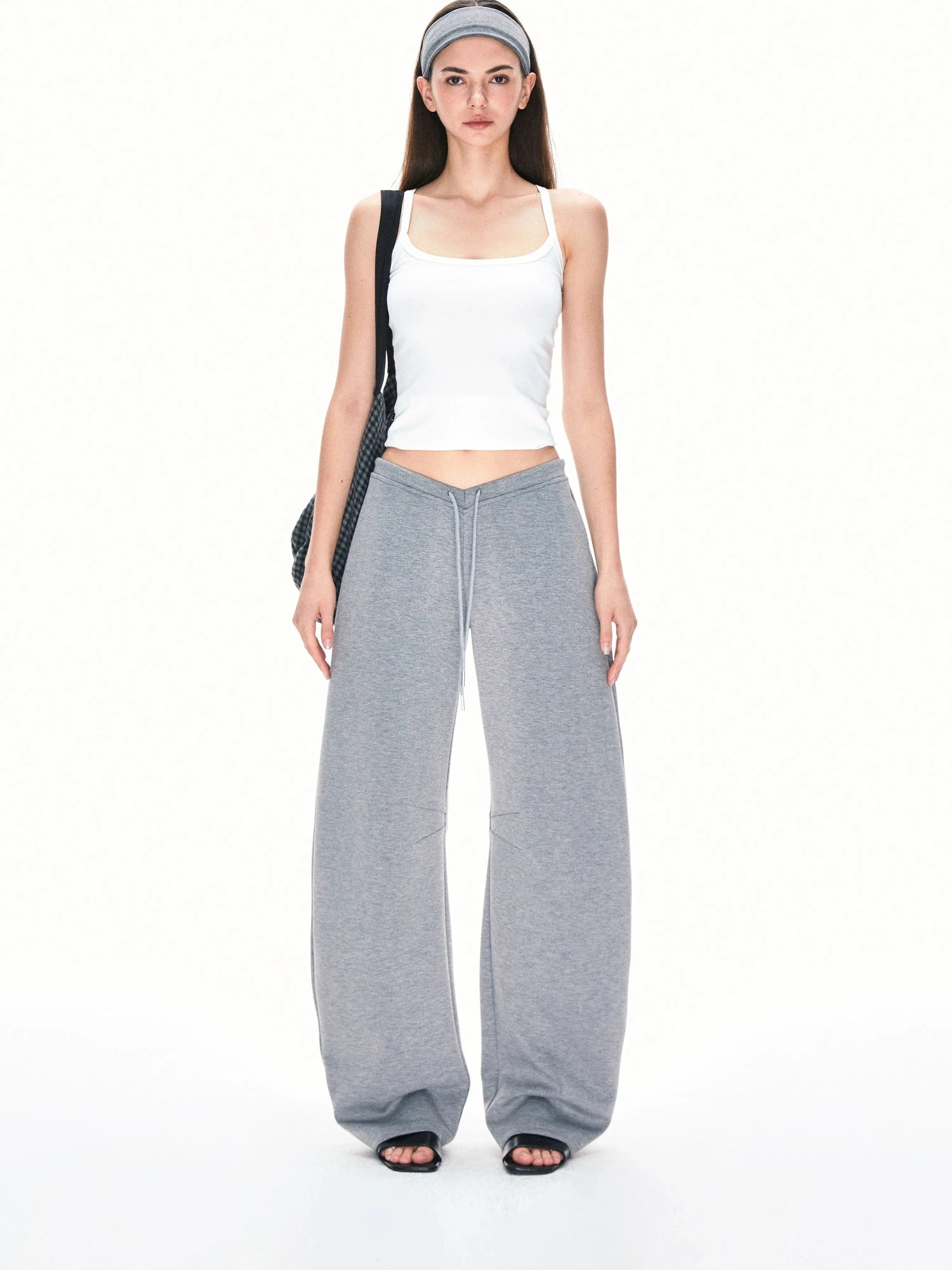 Curved Hem Relaxed Fit Sweatpants