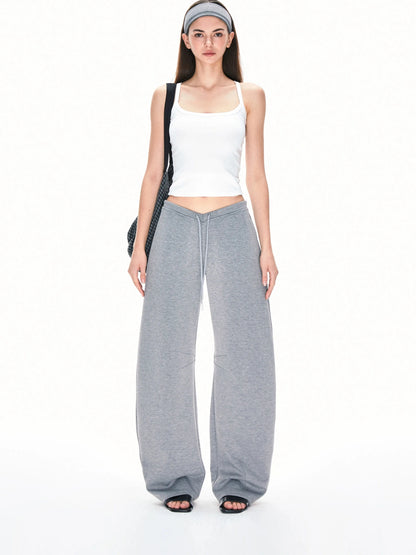 Curved Hem Relaxed Fit Sweatpants