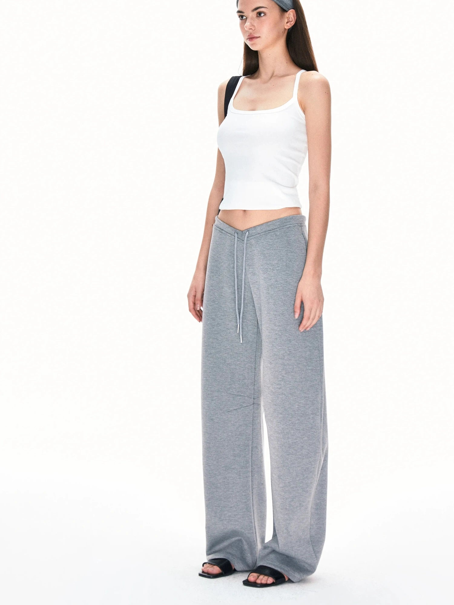 Curved Hem Relaxed Fit Sweatpants