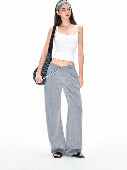 Curved Hem Relaxed Fit Sweatpants