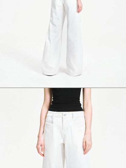 kvkv Curved Hem Washed Wide Leg Trousers