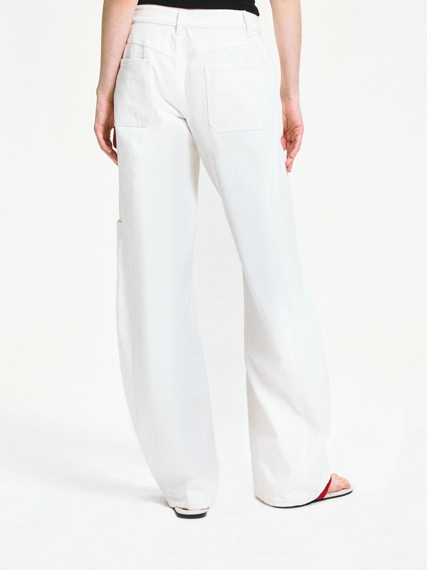 kvkv Curved Hem Washed Wide Leg Trousers