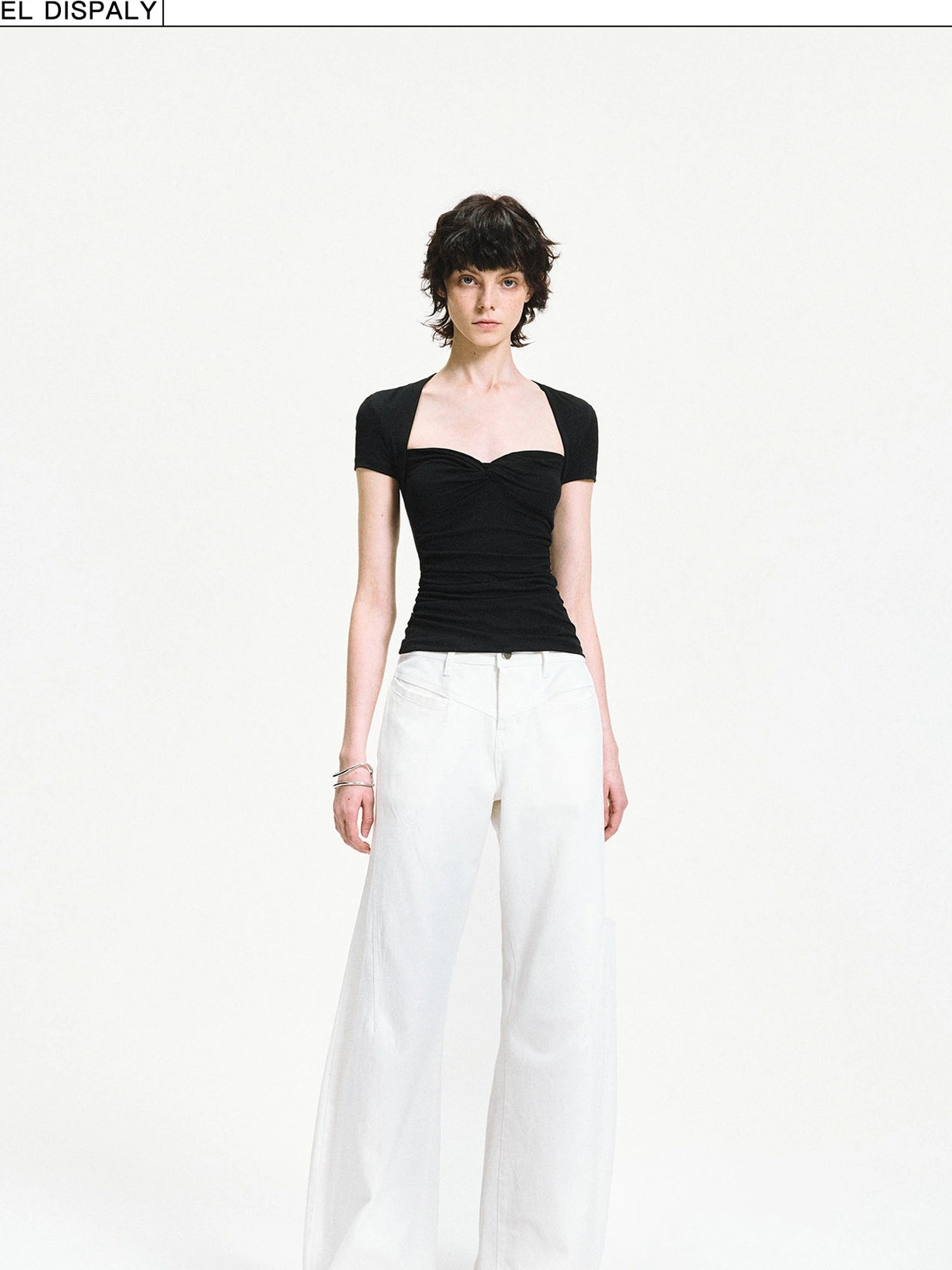 kvkv Curved Hem Washed Wide Leg Trousers