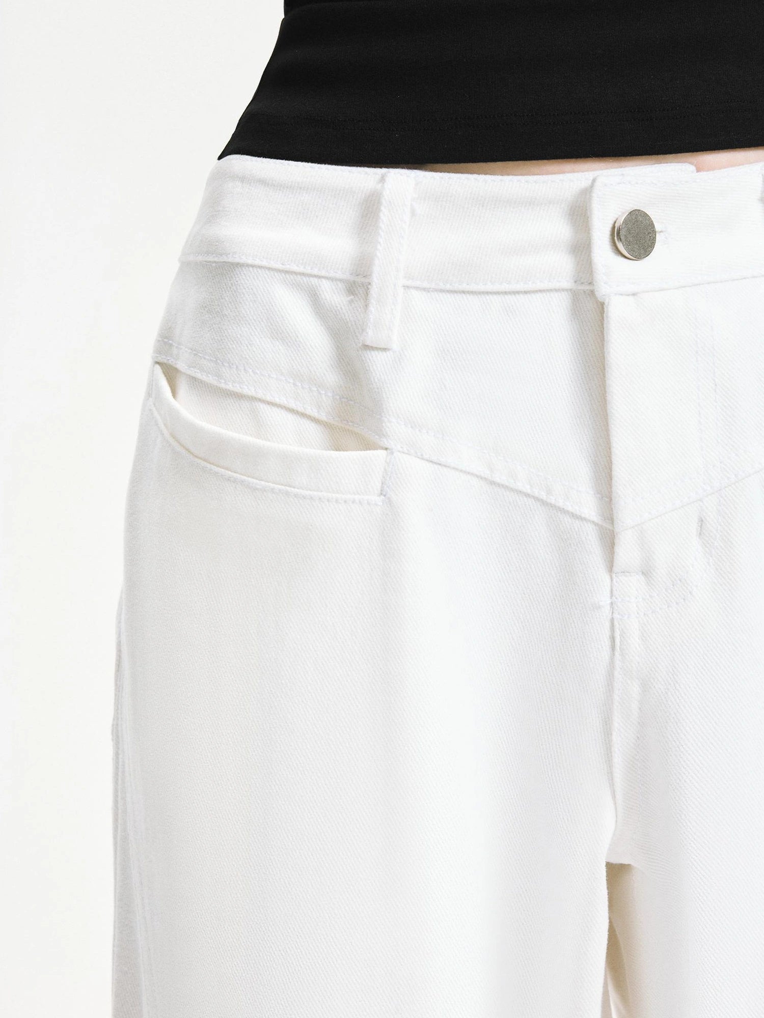 kvkv Curved Hem Washed Wide Leg Trousers