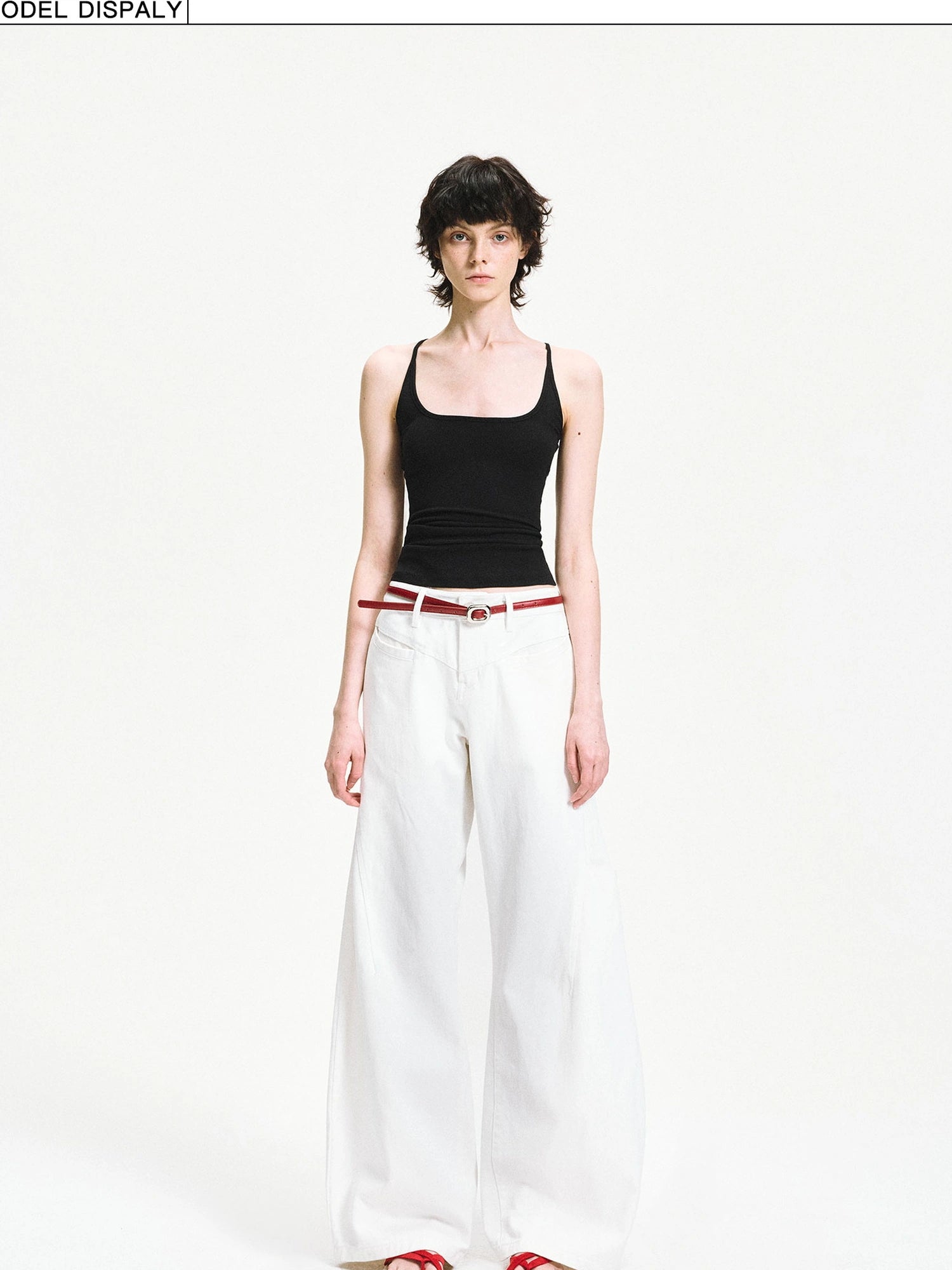 kvkv Curved Hem Washed Wide Leg Trousers